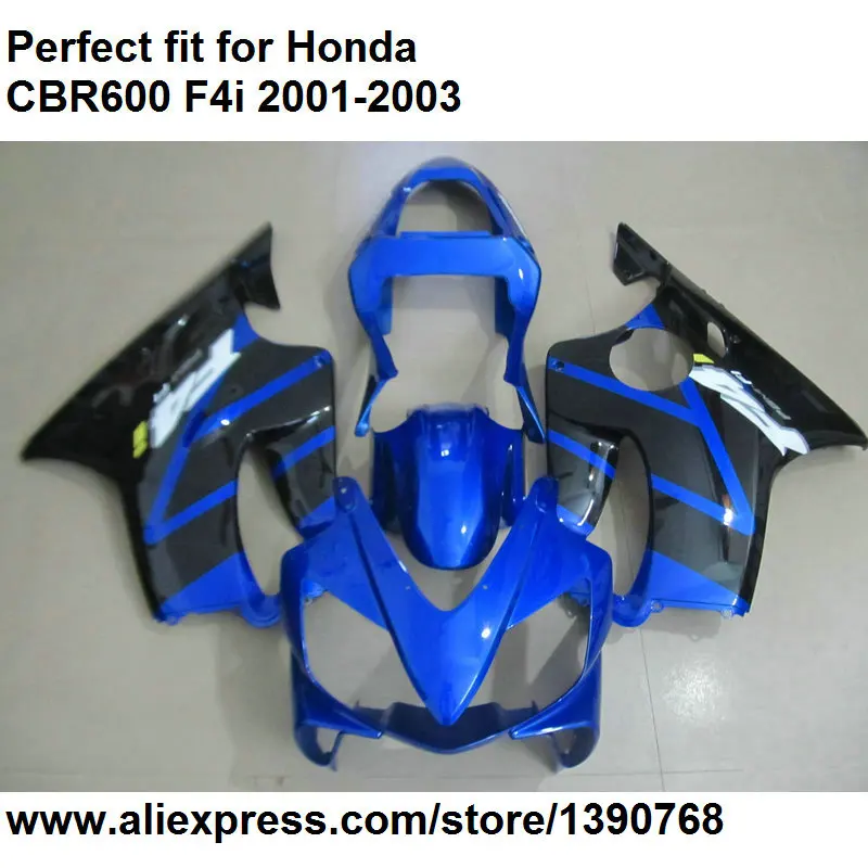 АБС-пластик Обтекатели для Honda CBR 600 F4i 01 02 03 цвет синий, черный; Большие размеры 34–43 обтекатель комплект CBR600F4i 2001 2002 2003 BA26