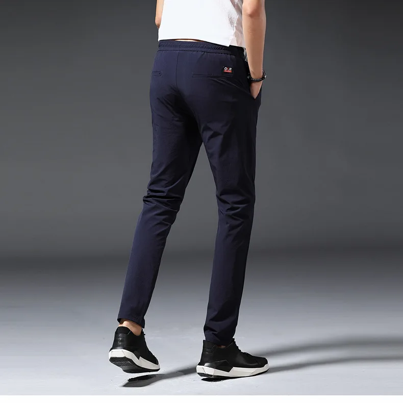 Новые тонкие мужские брюки черные темно-синие серые однотонные мужские повседневные длинные брюки формальные деловые брюки модные мужские костюмы брюки