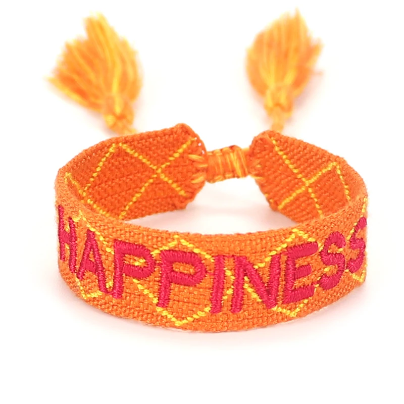 Плетеный браслет с надписью счастья подарок для мамы лучшие друзья и близкие