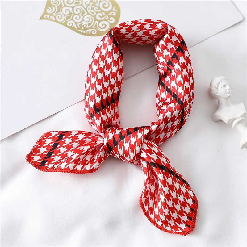 Женский шелковый шарф квадратный платок дамские шейные шарфы дизайнерский платок с принтом модные шарфы для волос для девушек - Цвет: FX-134