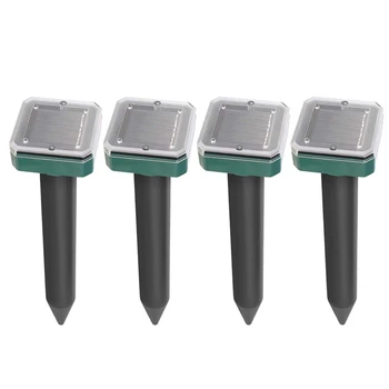 

4 Pack Solar Powered Mole Repellent Mole Chaser SpikesPest Repeller ,Get Rid of Moles Voles and Gophers