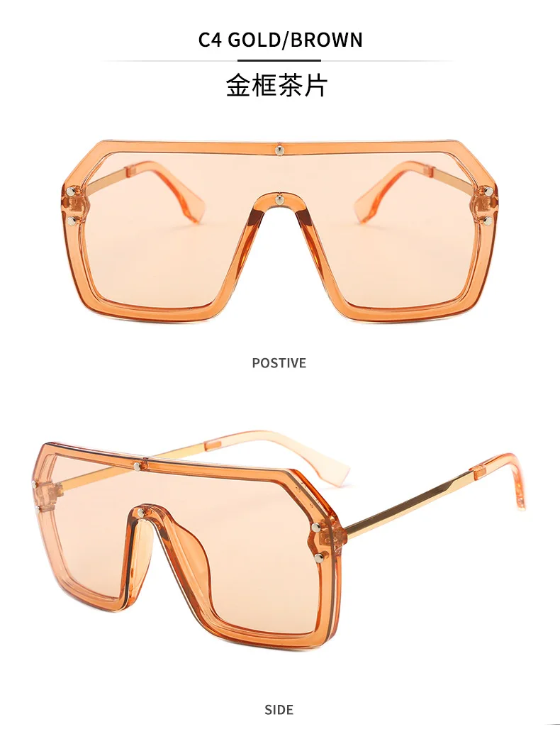 New F Letter Sunglasses Women Vintage Oversized Gradient Sun Glasses Shades Female Luxury Designer UV400 Sunglass