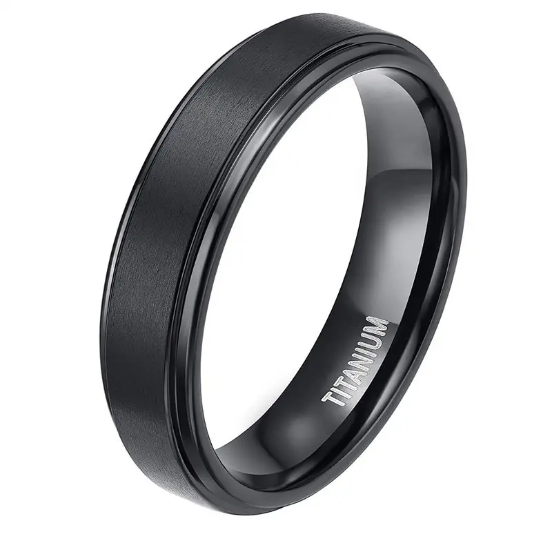 Tigrade черный Титан кольцо для Для мужчин свадебные Обручение ювелирные изделия группа 4/6/8/10 мм холодный темно классический мужской кольцо женский Размер 4-15 - Цвет основного камня: 6mm