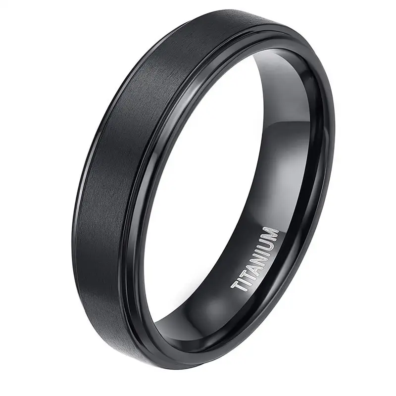 6mm Tigrade черный Титан кольцо для Для мужчин свадебные Обручение ювелирные изделия группа 4/6/8/10 мм холодный темно классический мужской кольцо женский Размер 4-15 - Цвет основного камня: 6mm