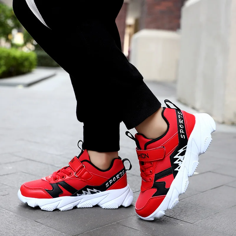 Super Cool Kids Boys Shoes For Sneakers Fashion Red Kids Boy Sport Shoes Outdoor Teenage Trainers Light Children Running Shoes