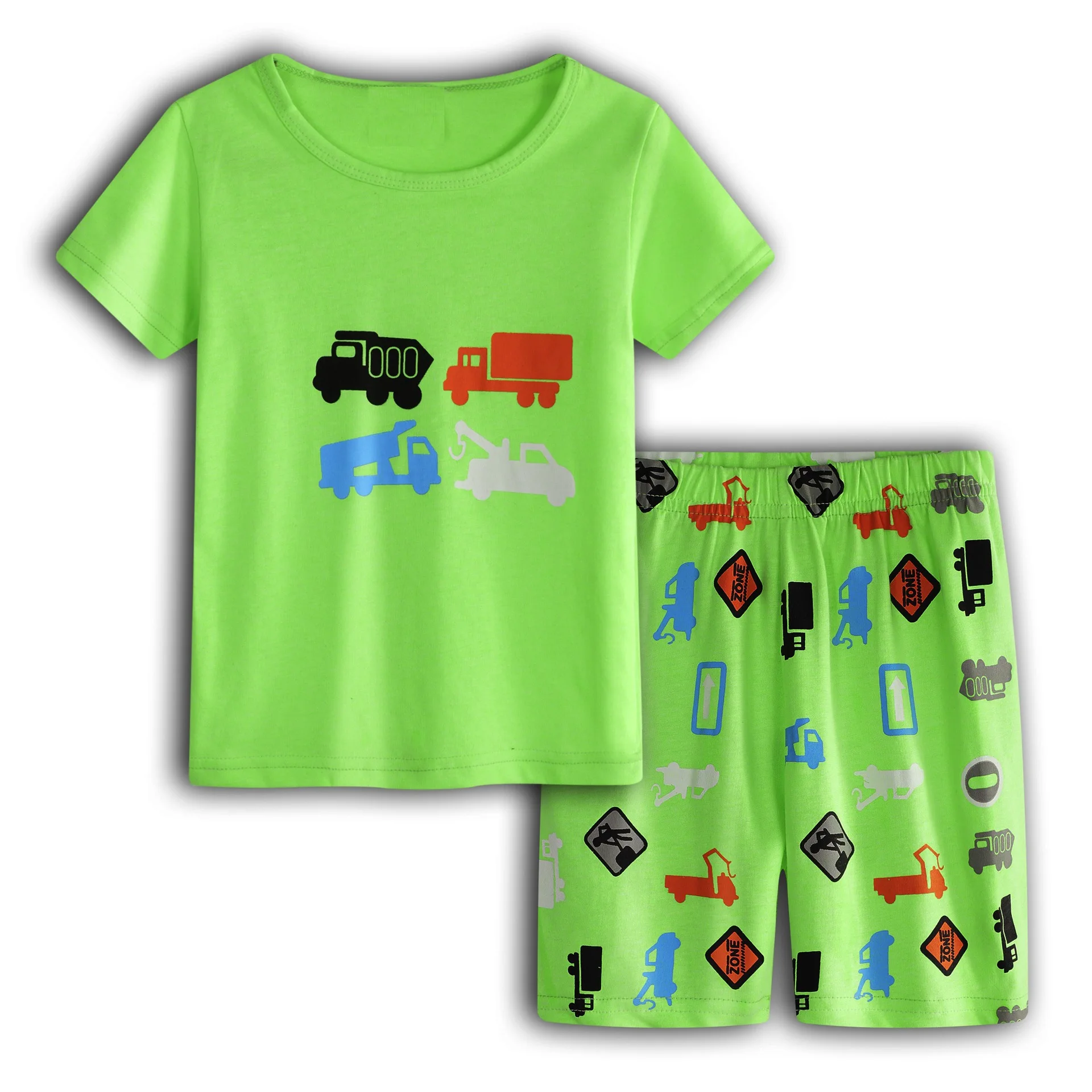 

New Style BOY'S Pure Cotton Spring And Summer Tracksuit Childrenswear Summer Set Air Conditioning Clothes Cartoon Pajamas T007