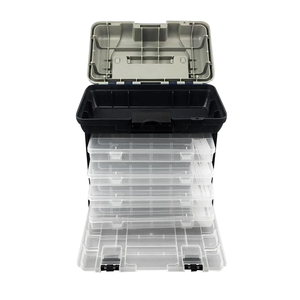 4 Layer Hand Box Fishing Accessory Storage Case Shock Resistant Tackle