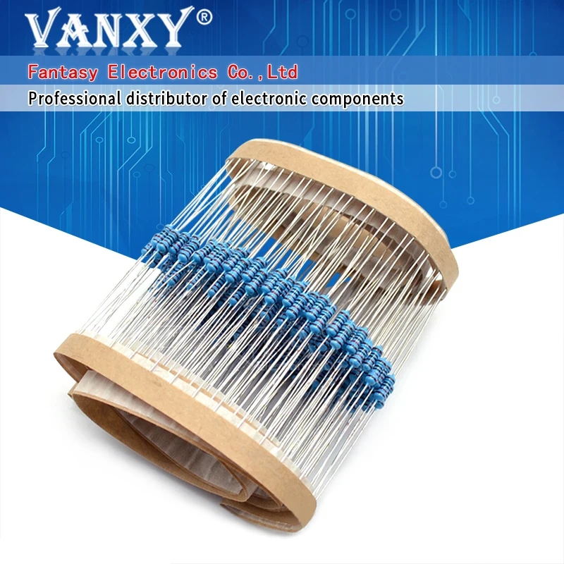 100pcs 4.7K ohm 1/4W 4K7 Metal film resistor 1% | Электронные компоненты и принадлежности