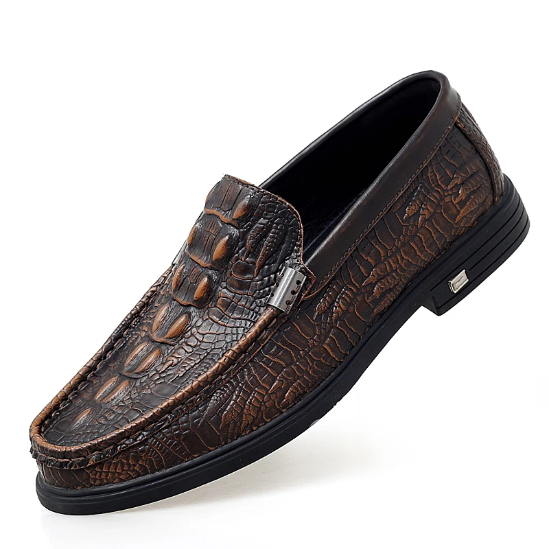 crocodile skin loafer shoes men genuine leather slip-on moccasins handmade man casual shoes drive walk luxury leisure Zapatos - Image 6