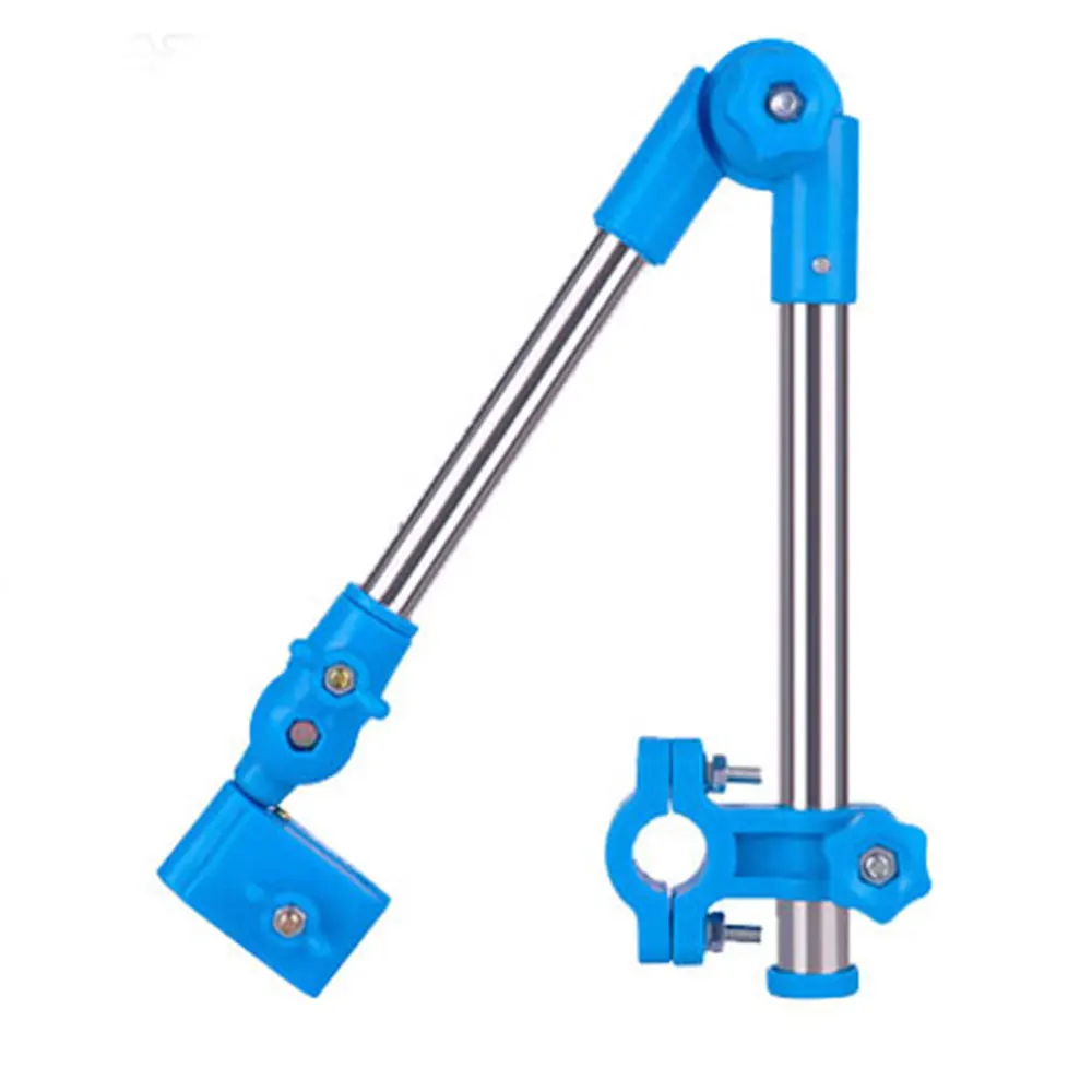 Регулируемый Зонт подставки складные поворотные инвалидные коляски велосипед металлическая подставка для зонтов для наружного велосипеда разъем коляска - Цвет: Синий