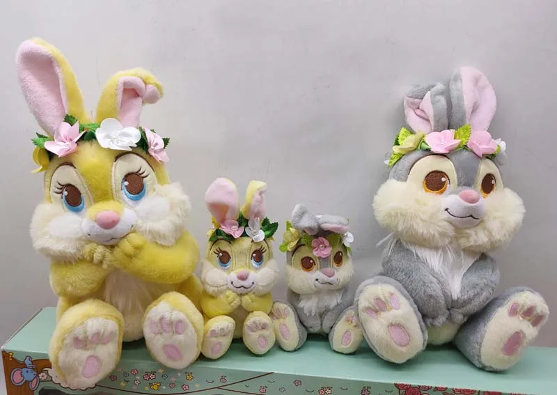 Disney Miss Bunny Bambi Thumper Tiny Big Feet Mini Stuffed Soft Toy Yellow Pink 