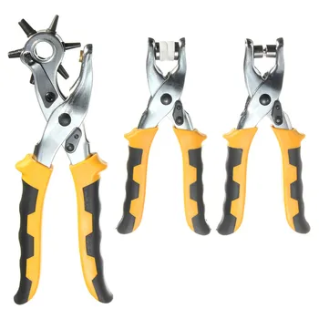 

3 in1 Leather Belt Hole Punch+ Eyelet Plier +Snap Button Grommet Setter Tool Kit Steel+PVC Plastic Handle