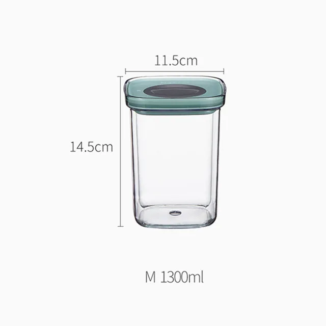 Xiaomi Youpin BergHOFF емкость для хранения пищи 2.4L кухня герметичный горшок банки для корма влагостойкий ящик для сохранения свежести банка герметичная банка - Цвет: M 1300ml