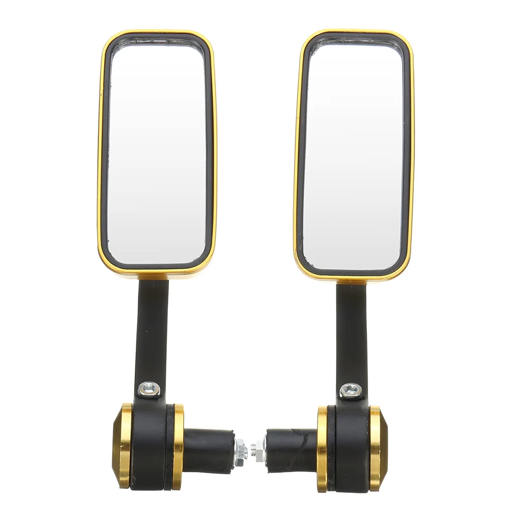 1 Pair Random Color 7/8" Rectangle Motorcycle Swivel Aluminum Alloy Rear View Side Mirror Handle Bar End