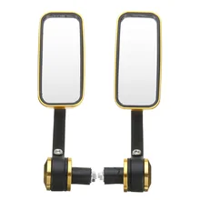 1 Pair Random Color 7/8" Rectangle Motorcycle Swivel Aluminum Alloy Rear View Side Mirror Handle Bar End