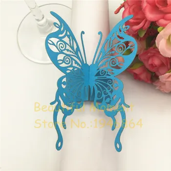 

50pcs/lot Pearlescent Paper Nice Butterfly Napkin Ring Wedding Party Serviette Table Decoration Accessories Banquet Dinner Decor