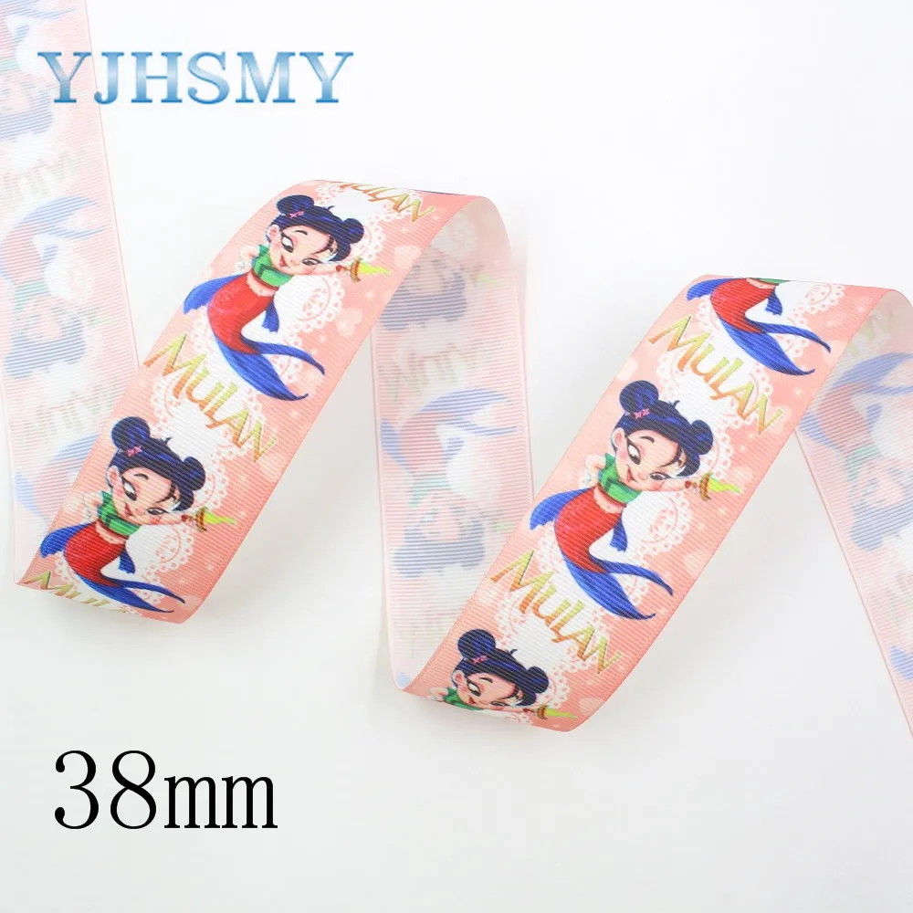 YJHSMY I-19809-1839, 10 ярдов 38 мм девушка термопереводной рисунок grosgrain, DIY ручной работы упаковка материал