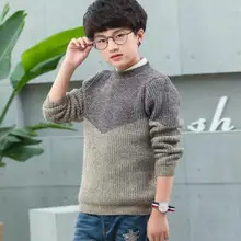 Sifafos/вязаные свитера для больших детей; Одежда для мальчиков; зимние пуловеры с круглым вырезом для детей 4-16 лет; свитера из мохера; одежда для детей
