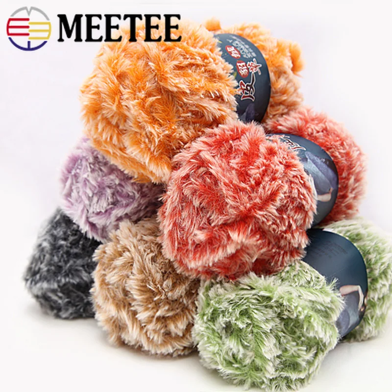 Meetee 1 рулон = 100 г искусственная перьевая шерстяная пряжа ручной вязки Вязание