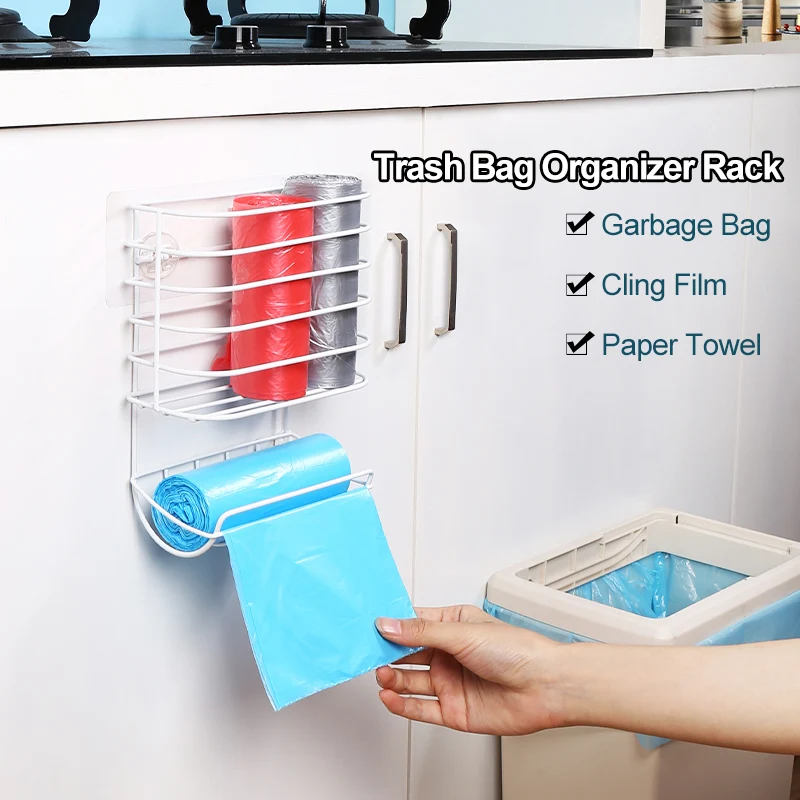 Вешалка для мешков для мусора Кухня хранения мусора мешок Органайзер Пластик сумка для хранения полки настенное крепление без пуха углерода Сталь стеллаж для выставки товаров|Полки и держатели| | АлиЭкспресс - Товары для кухни с Али, которые круто экономят пространство