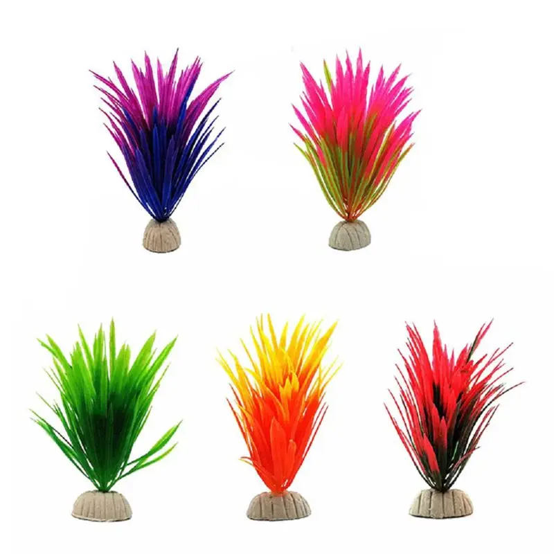 Artificial Aquatic Plants 16 Pcs Large Aquarium Plants Plastic Fish Tank Decor