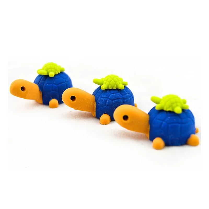 Free Shipping Cute Turtle Eraser for Kids and Friends with New Year School Stationery Supplies Kawaii Animal 25 Pcs/Lot | Канцтовары для