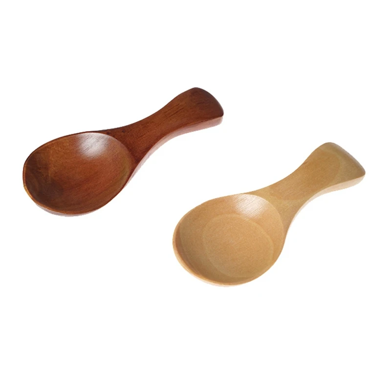 4pcs Wooden Spoon Japanese Style Soup Spoons Solid Wood Porridge Spoon For Ice Cream Seasoning Spice Spice Tableware