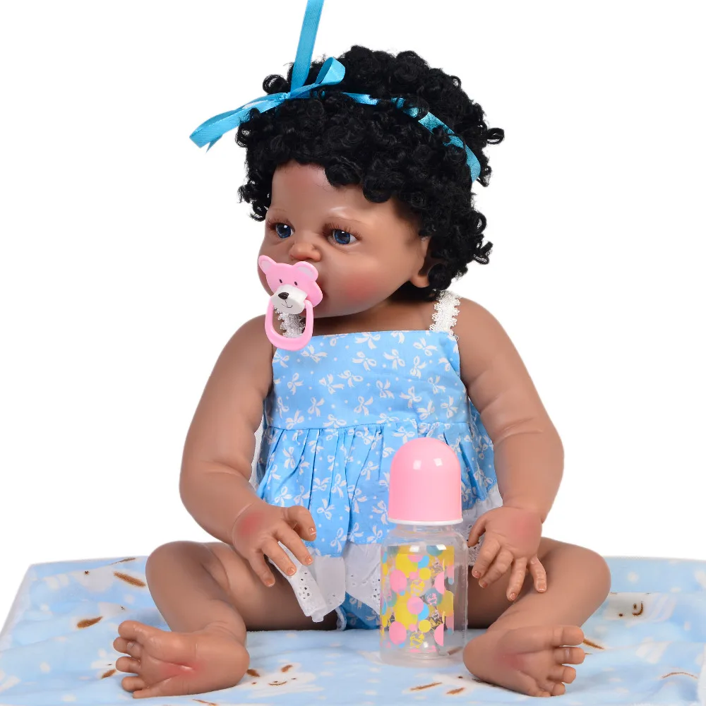 NPK 55 см прекрасная силиконовая кукла Reborn Bebe для девочки, Реалистичная кукла для маленькой девочки в мягкой кукольной одежде, лучший подарок для детей