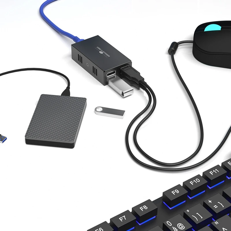 USB Extender 1 in 4 Out USB2.0 to RJ45 Extender 50