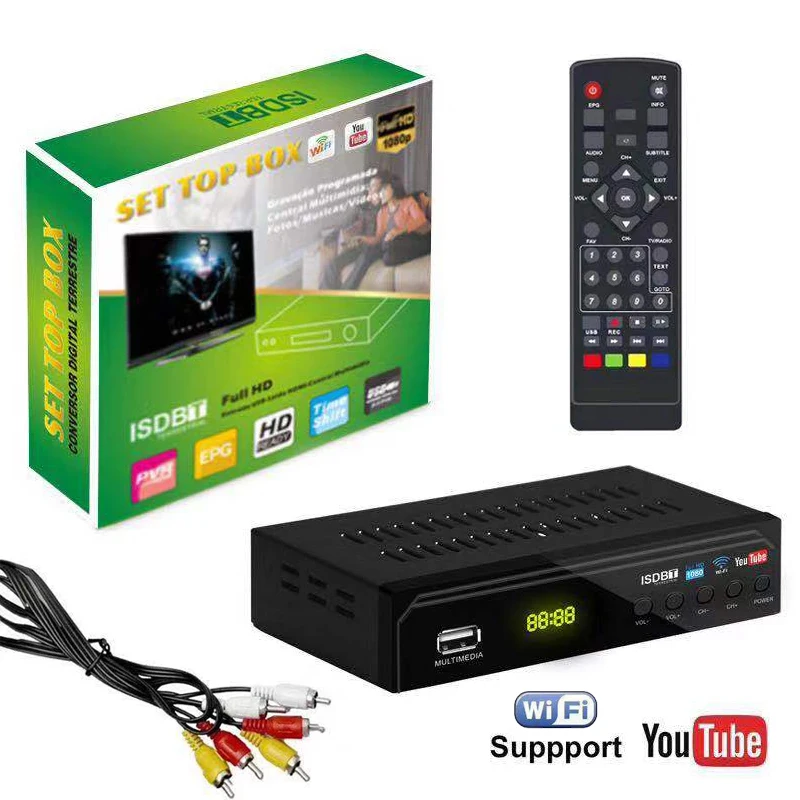 Наземного Южная Америка ISDB-T приемное устройство ТВ Box HDMI FTA приемник VHF UHF tv антенна Цифровой 1080P ТВ тюнер HD EPG Декодер каналов кабельного телевидения
