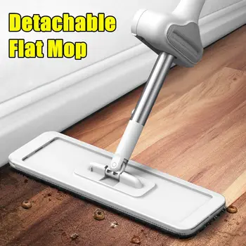 

Magic Squeeze Flat Cutting Mop Hands Free For Wash Floor Household Kitchen Floor Cleaning With 3 Microfiber Replacement Mop Head