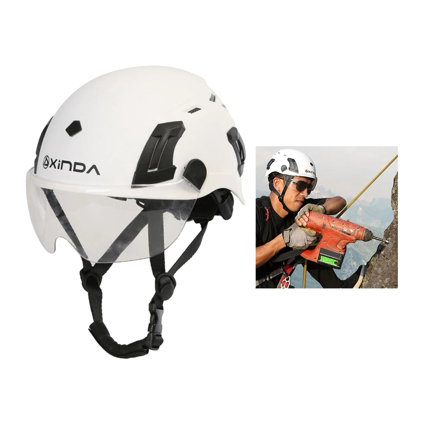 Lovoski Safety Rock Climbing Caving Rappelling Head Helmet Protector White 