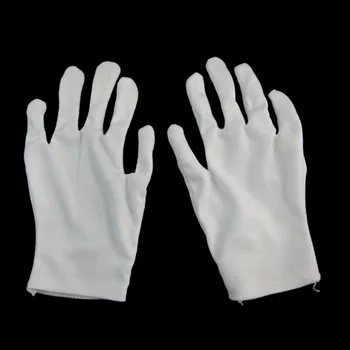 

Newly 1 Pair Adult White Gloves Shuffle Dance Jewelry Care Performance Halloween Party Magician Magic Show Unisex Glove CLA88