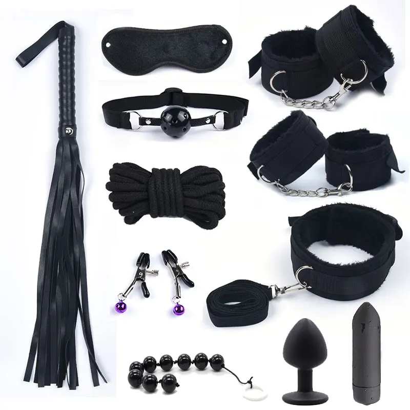 Cena Sex zabawki dla kobiet Bdsm Bondage zestaw kołnierz zaciski na sutki bicz silikonowy Butt Plug erotyczne porno zabawki kajdanki Sex zabawy dla dorosłych
