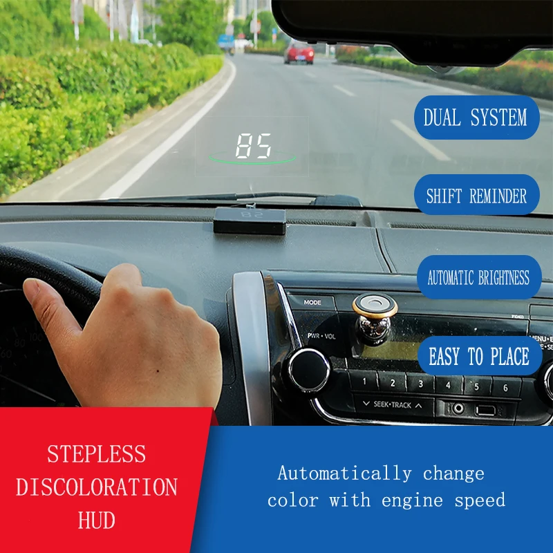 HUD ڵ HD   ÷ ڵ  KM/h MPH OBD2 OBDII   ˶    ÷