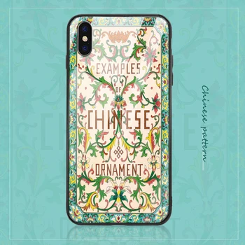 

Suitable for iPhone 7 / 8 xr xsmax case Chinese style tempered glass mobile phone case tpu silicone anti-fall protection cover