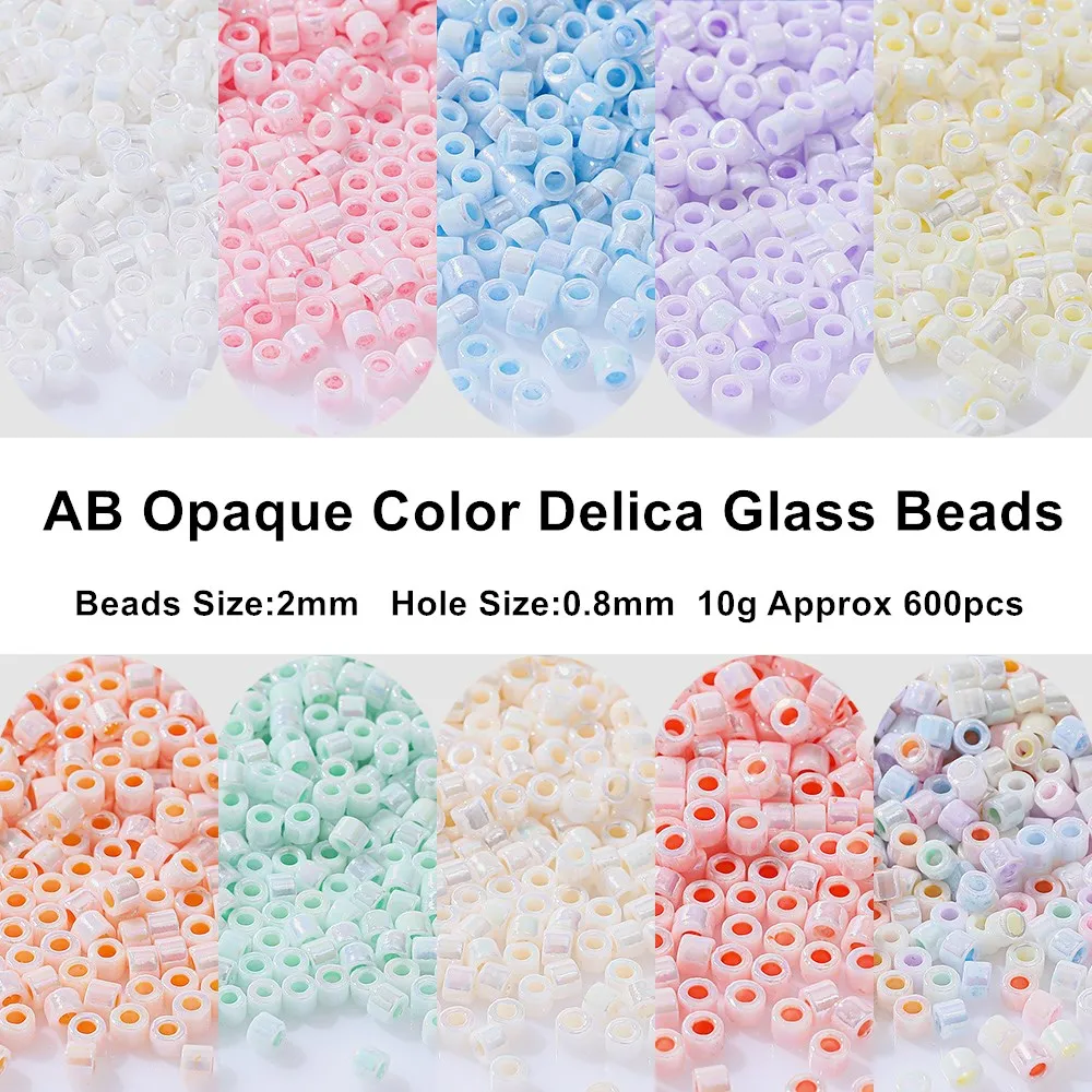 

2mm Miyuki Delica Glass Japanes Beads AB Opaque Seed Beads Charms For Jewelry Making Necklace Bracelet Diy Supplies Accessories