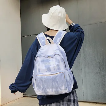 

2020 new women's backpack new casual women's backpack female Korean version of large capacity double zipper backpack