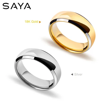 

7mm Comfort Fit Men's Tungsten Rings Band Plated 18K Gold Ring Designs