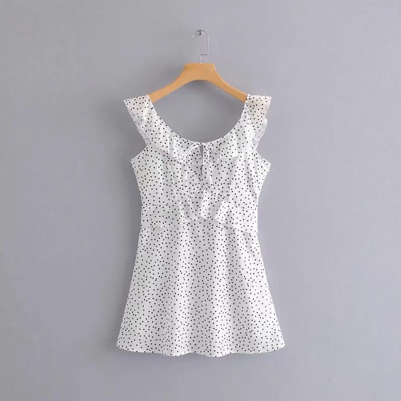 

Polka Dot Dress Sleeveless Beach Skirt 2019 New Style Seaside Holiday Immortal Sisters A- line Skirt Women's