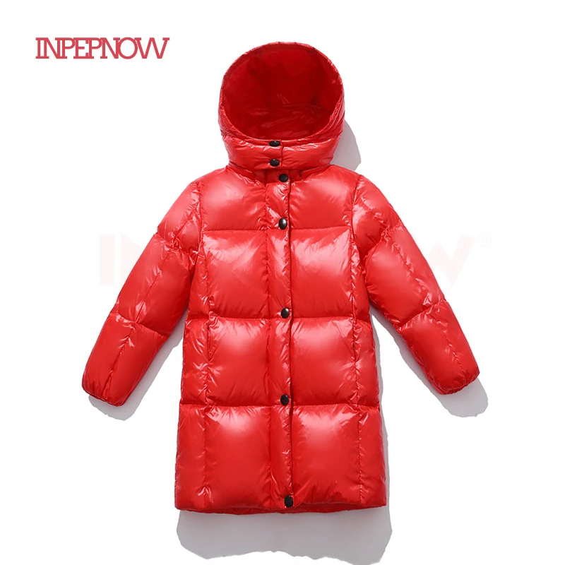 

INPEPNOW Long Solid Capable Children's Down Jacket for Boys Thicken Parka for Girls Monkler Baby Boys Clothes Winter Kids Coat