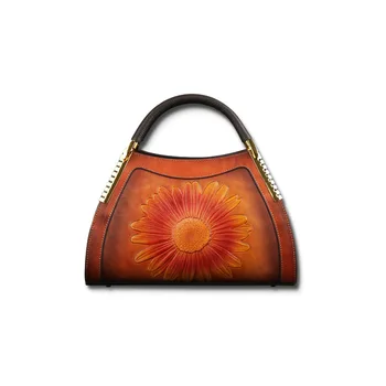 

Vintage Large Capacity Luxury Handbags Women Bags 2020 New Handmade Embossing Cowhide Floral Shoulder Crossbody tote Bags