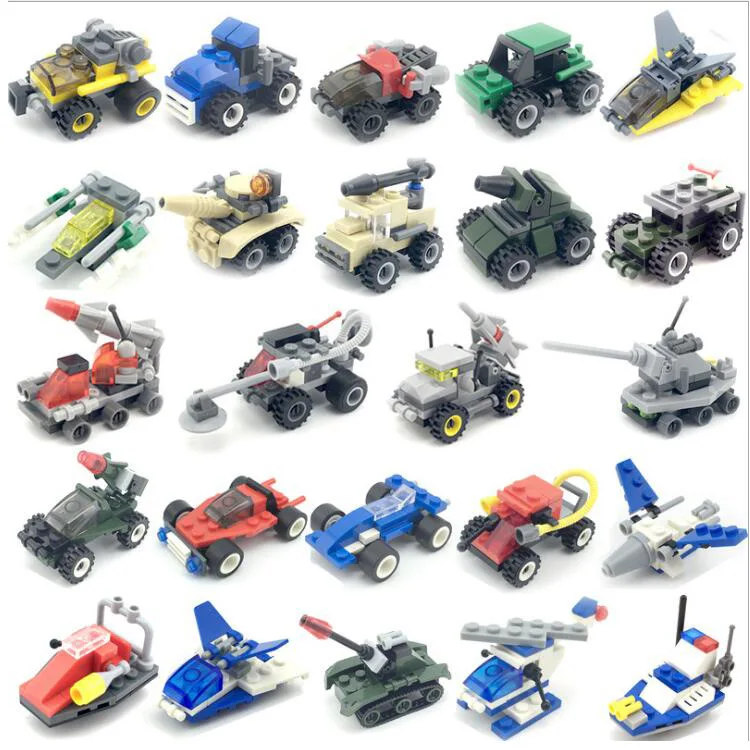1 6 SET Building Block Sets City Police Helicopters Car Plane Vehicle Truck Military Models SWAT 1