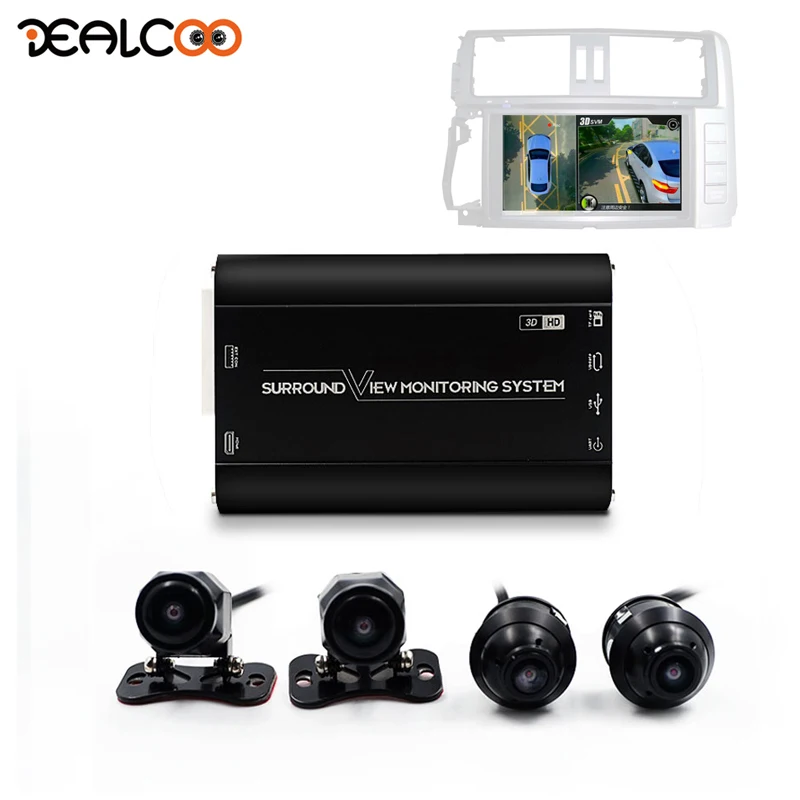 

Dealcoo Surround View Dash Cam HD Around View Bird View 360 Car Camera System 3D Camera 360 Camera for Car All Round View Camera