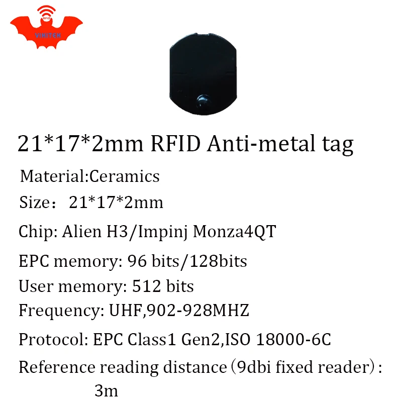 UHF RFID Метка 915 МГц 868 Alien Higgs3 EPCC1G2 6C литье 21*17*2 мм тонкие Прямоугольные керамические