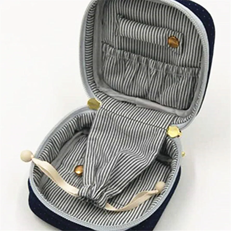 Золушка вышитые украшения коробка путешествия портативный мини Подарочная коробочка серьга для пирсинга серьги ожерелье сумка для хранения