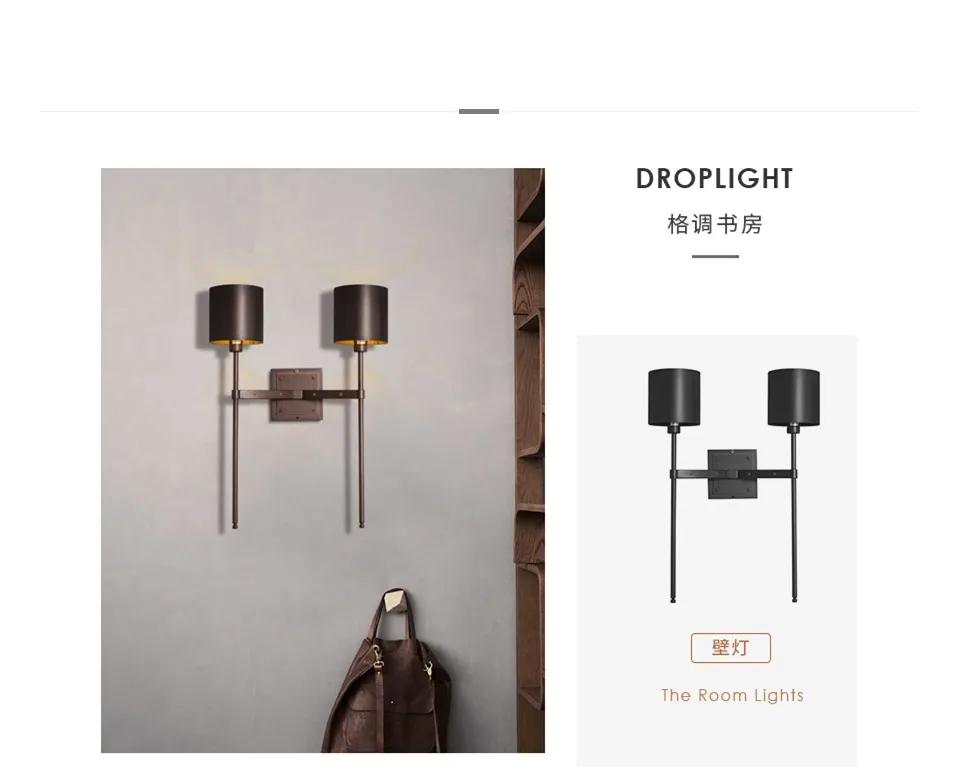 Lamparas Wandlamp, лофт, промышленный Ретро светильник для гостиной, спальни, прикроватный светодиодный настенный светильник, современный простой настенный светильник для коридора