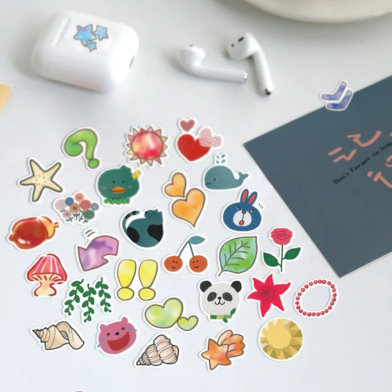 40pcs/Pack Cute Cartoon Animals Plants Stickers Guitar Laptop Bicycle Car Kawaii Kids Waterproof Stikers Birthday Christmas Gift