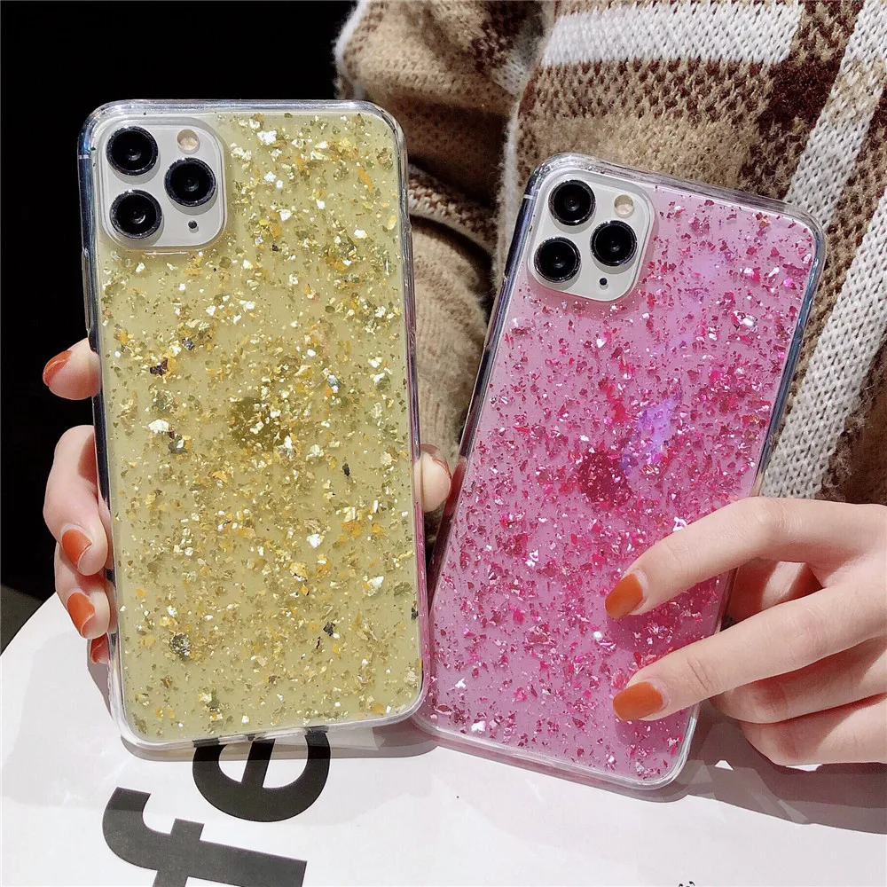 Luxury Color Gold Foil Soft Case For Iphone 11 Pro Max 7 8 6 6s Plus 7plus 8plus X Xs Max Xr Phone Case For 5 5s Se 6splus Phone Case Covers Aliexpress