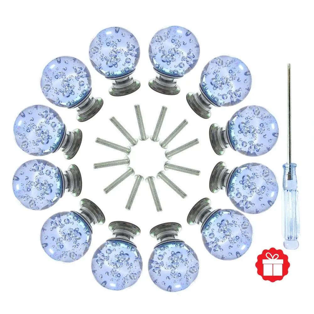 

Furniture door handle crystal bubble knob glass cabinet knob round drawer handle household drawer door handle